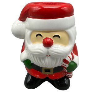 Vintage Russ Berrie &. Co. Santa Claus Ceramic Tea Candle Holder Christmas READ